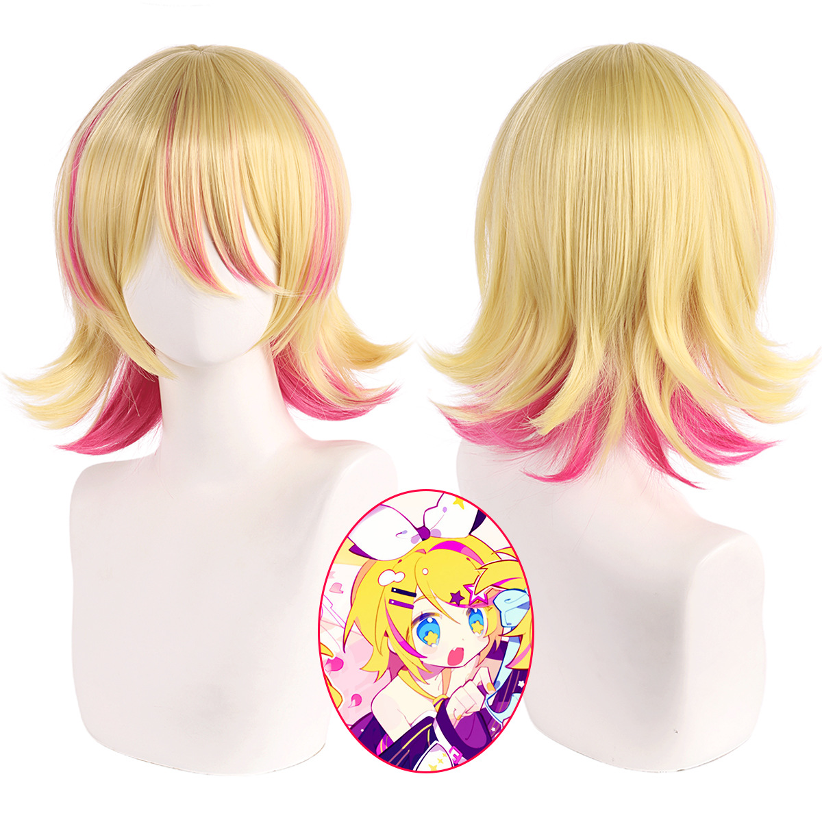 Cosplay Duo Anime - Synthetic Cosplay Wig Short Blonde Hair