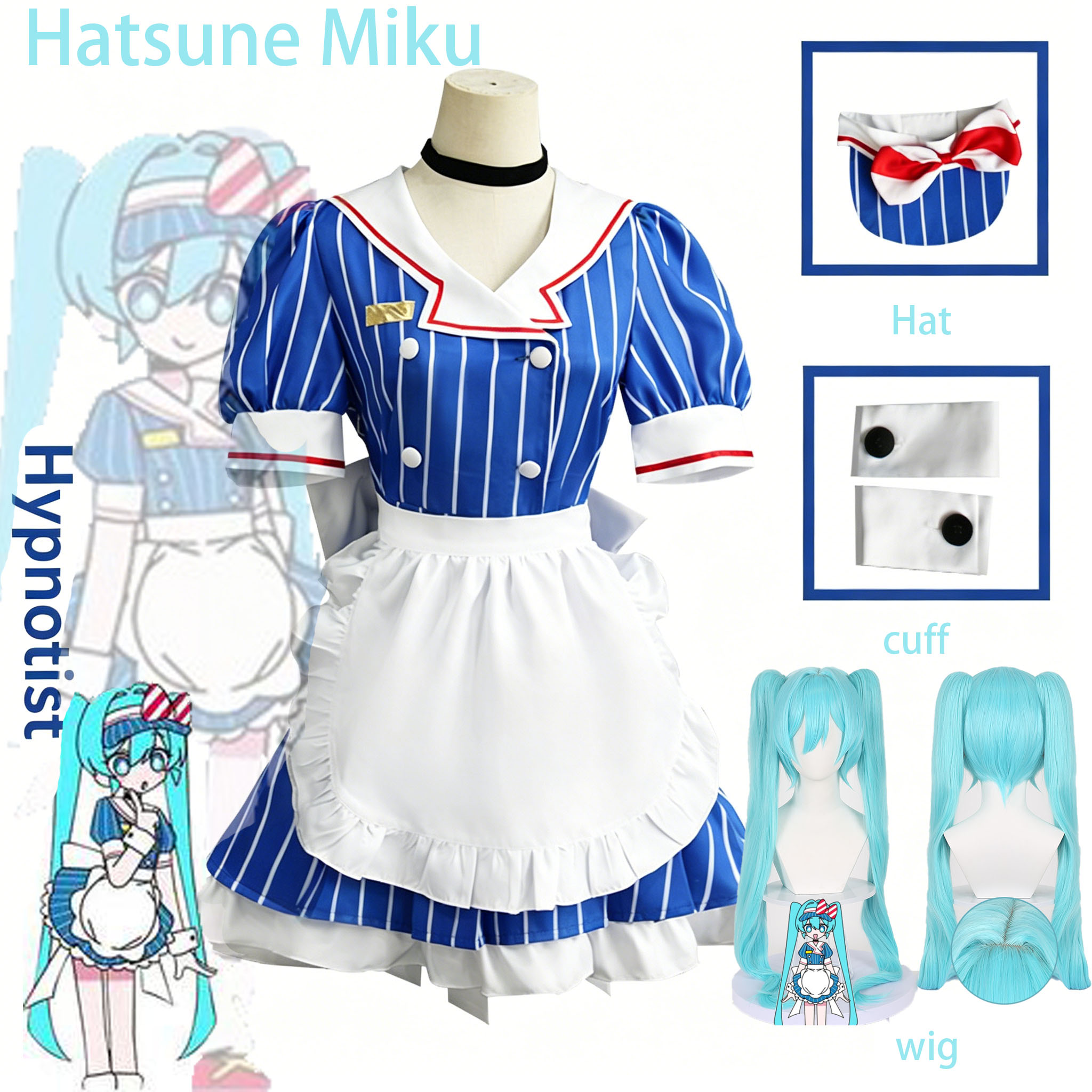 Cosplay Duo Anime - Anime Hypnotist Maid Uniform Cosplay Full