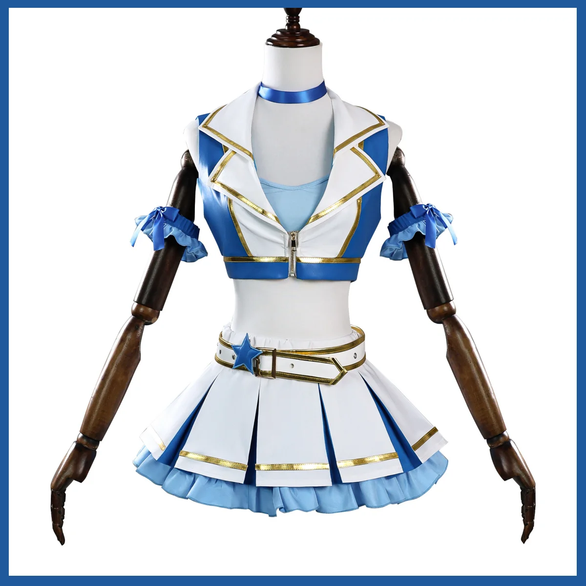 Blue White PU Coat Skirt Wig W - Re Zero Rem Wig 评论和价格