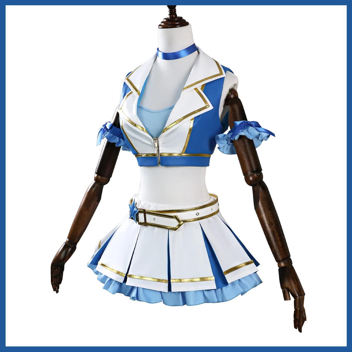 Blue White PU Coat Skirt Wig W - Re Zero Rem Wig 评论和价格