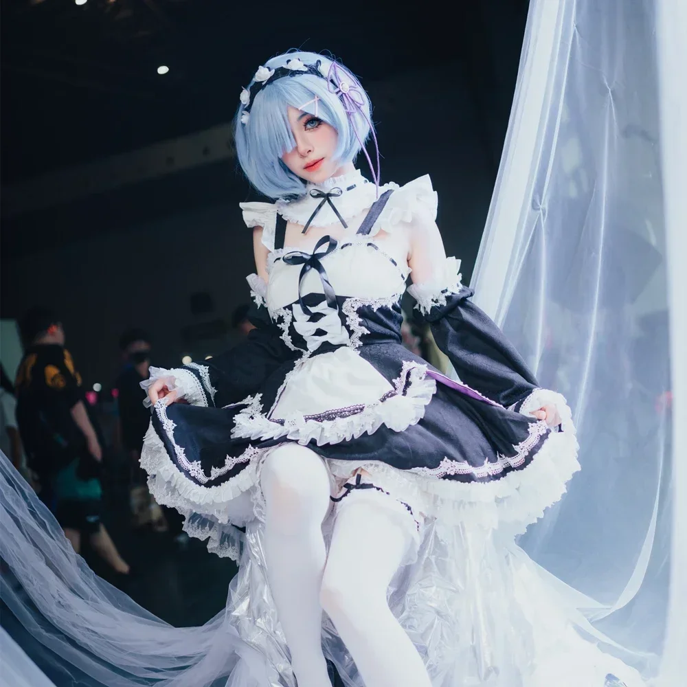 New Anime Maid Rem Cosplay Cos - Re Zero Rem Wig 评论和价格