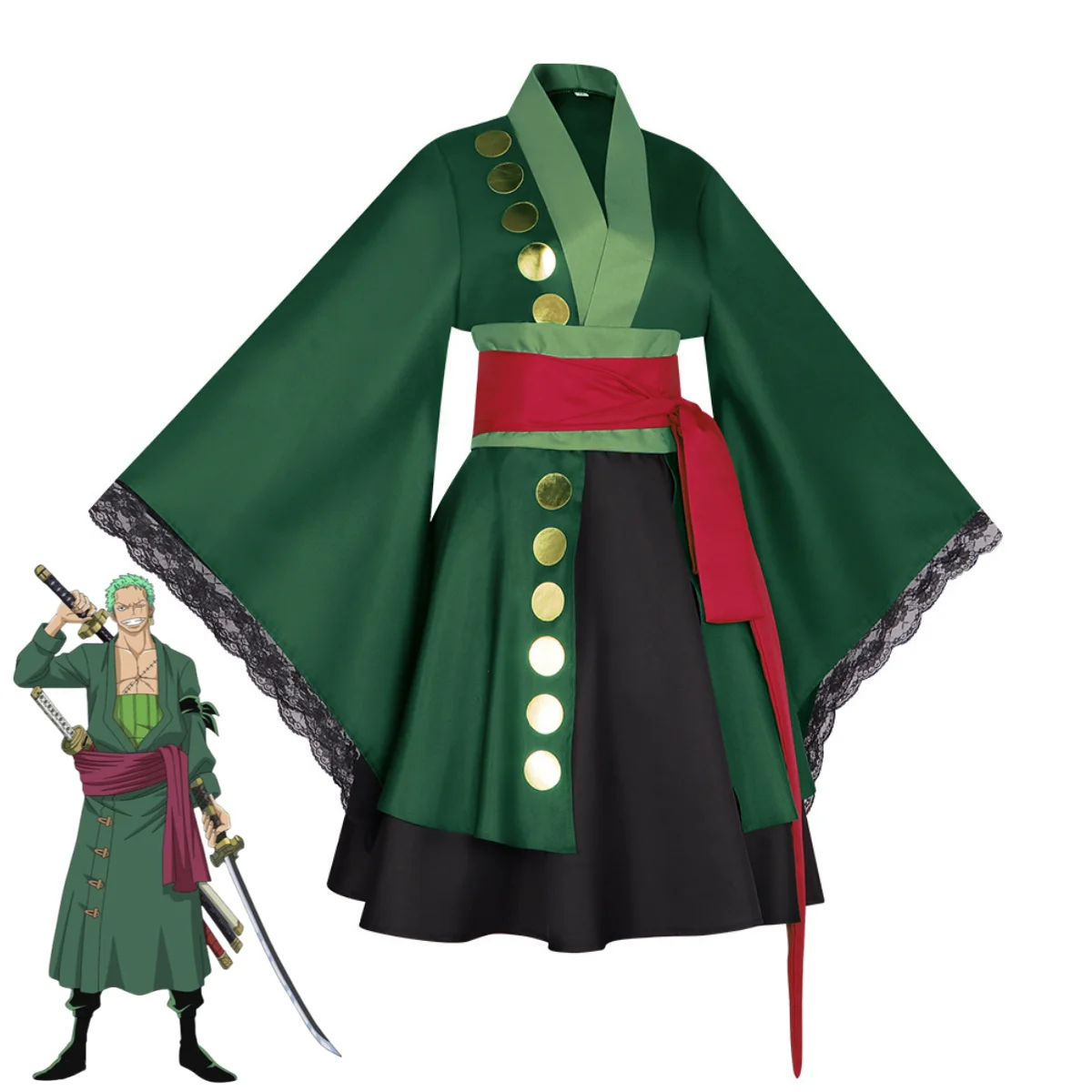 XqAnime Roronoa Zoro Cosplay C - Anime Zoro Cosplay Female 评论和价格