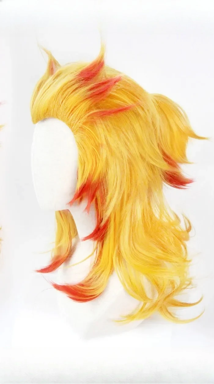 Rengoku Kyoujurou Wig Kimetsu  - Anime Cosplay Red Hair 评论和价格